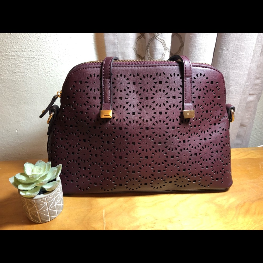 Perforated Maroon Purse